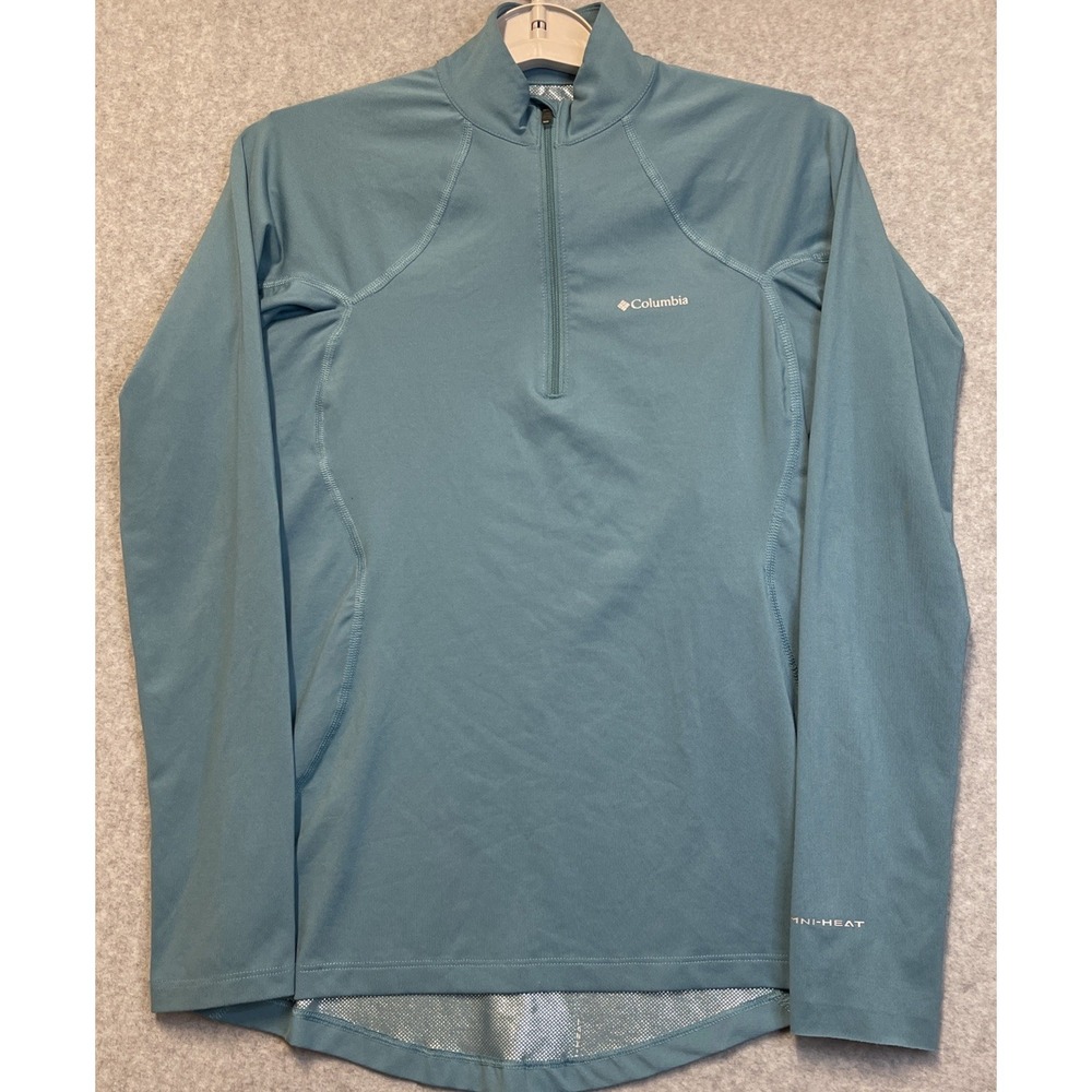 Columbia 1/4 Zip Warm Up Pullover Womens S/P Small/Petite Light Blue